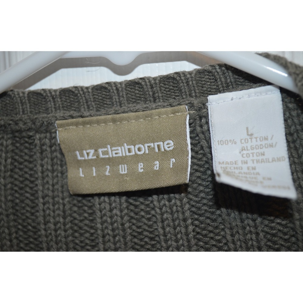 liz claiborne large green sweater - Picture 2 of 5